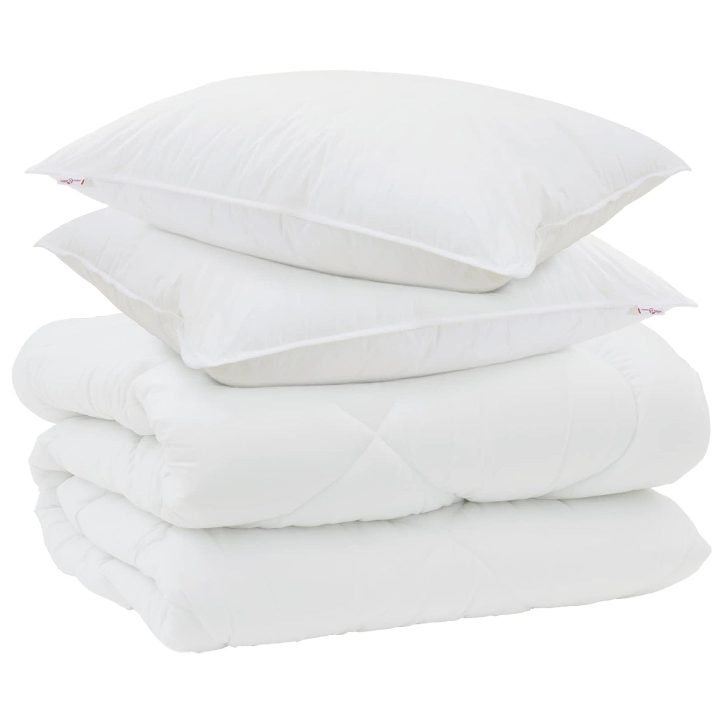 Duvet de iarnă cu pernă 3 pcs Alb Microfibră