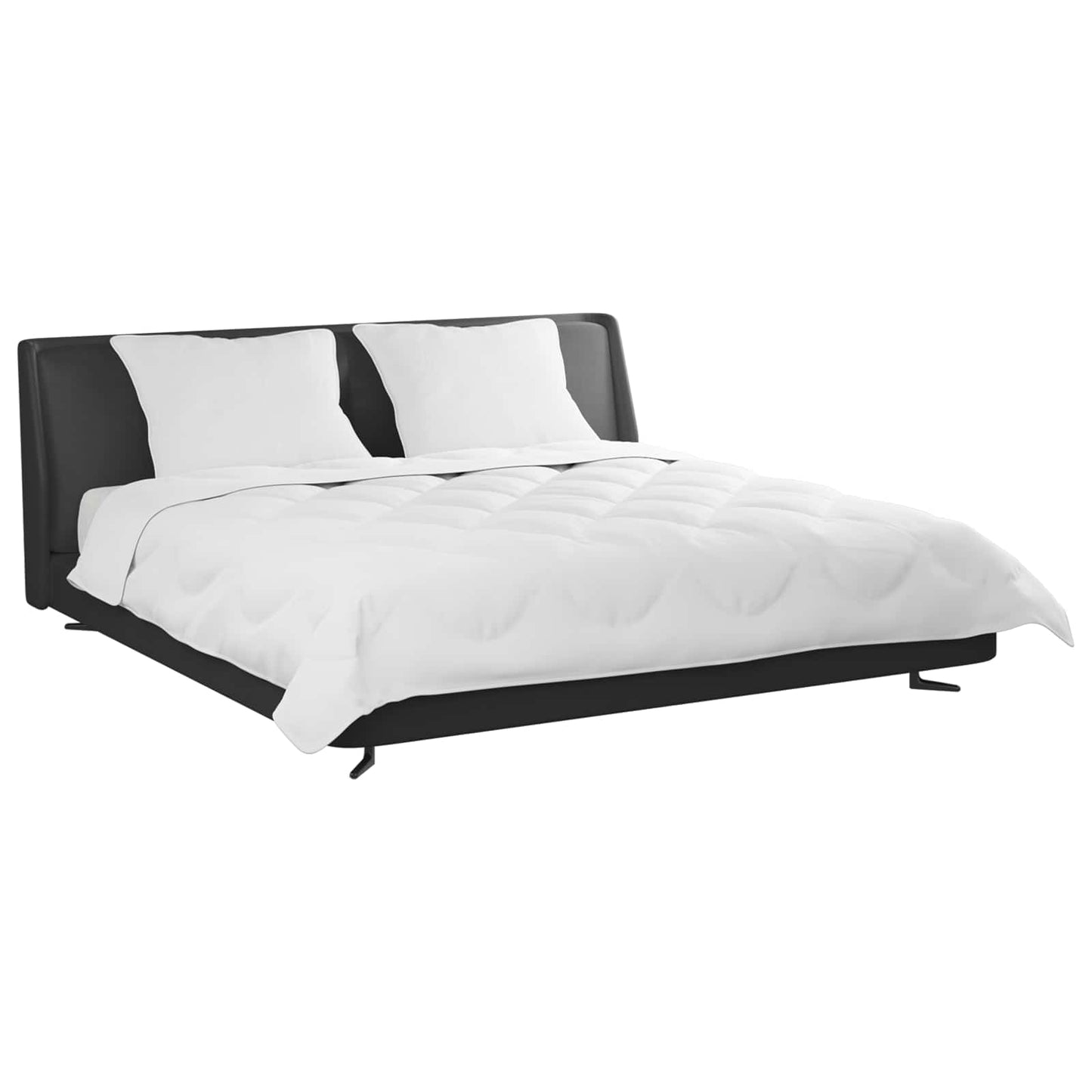 Pilotă cu pernă 3 pcs Alb Microfibră