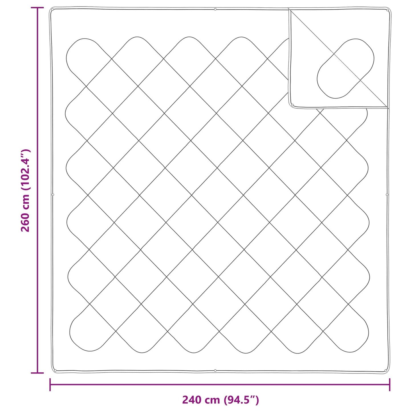 Pilotă cu pernă 3 pcs Alb Microfibră