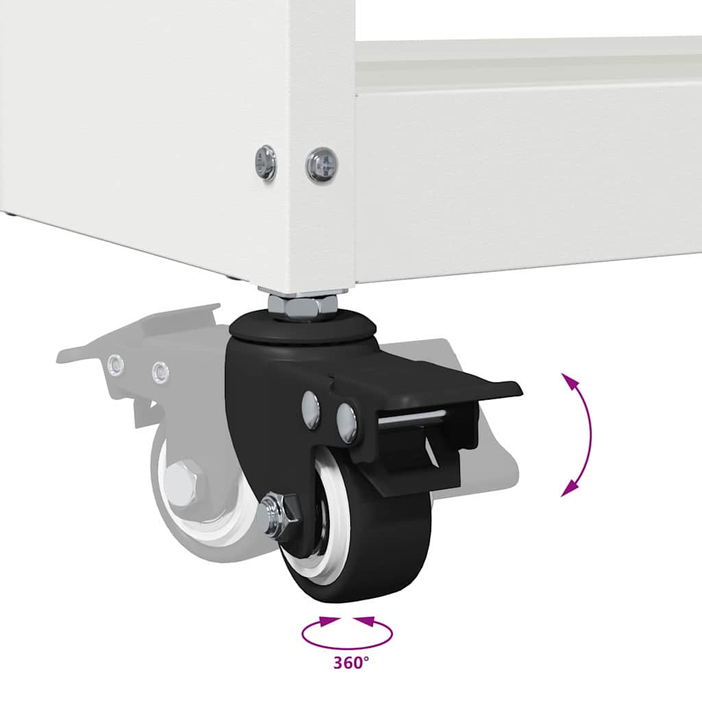 Cărucior pentru unelte Alb 75 x 35 x 73 cm Oțel laminat la rece