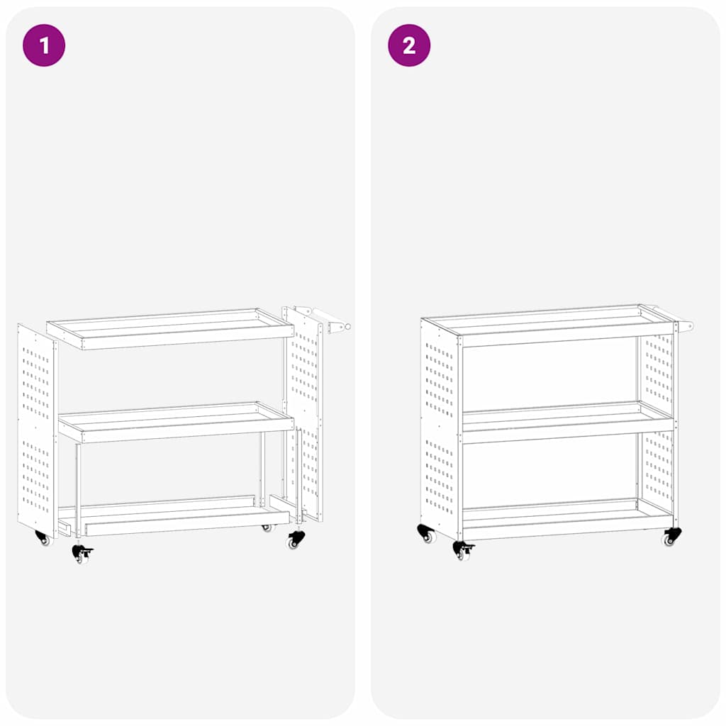 Cărucior pentru unelte cu raft Antracit 75 x 35 x 73 cm