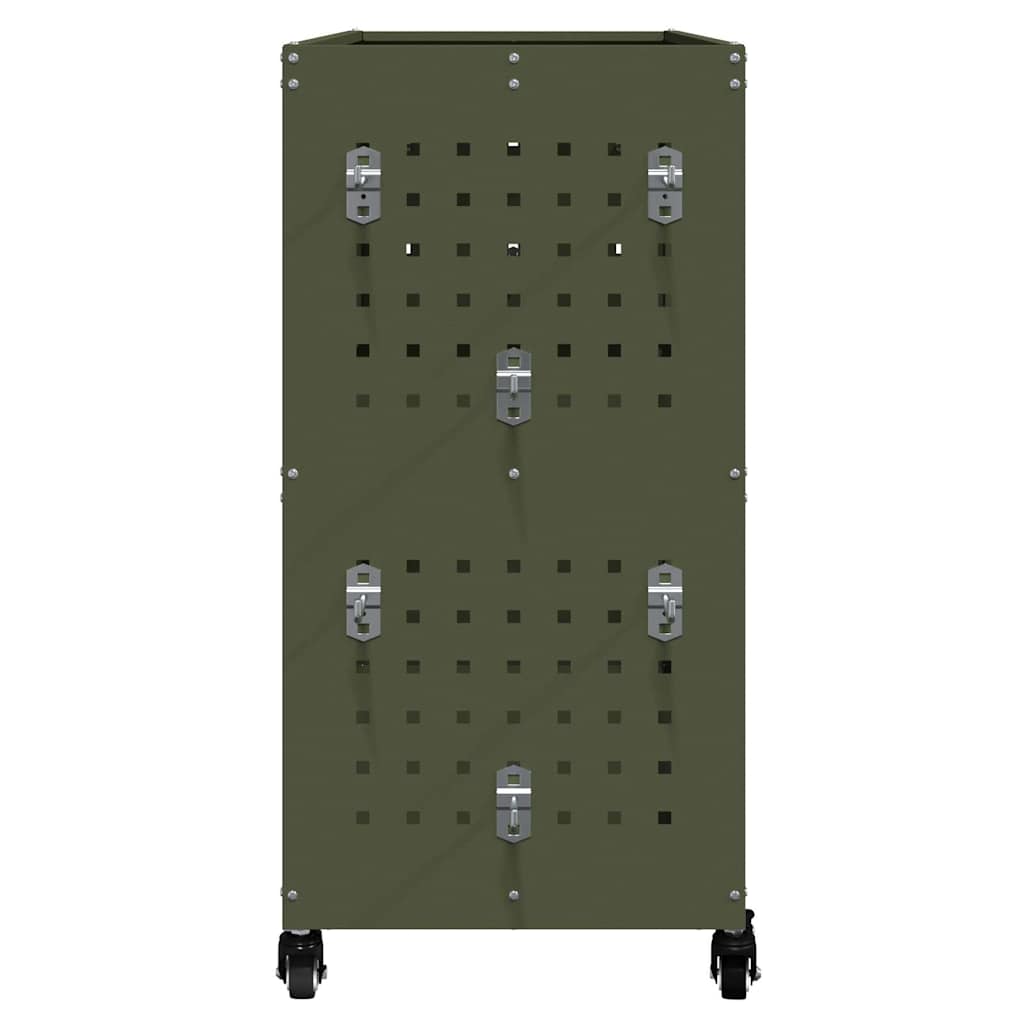 Cărucior pentru unelte cu raft Verde măsliniu 75 x 35 x 73 cm