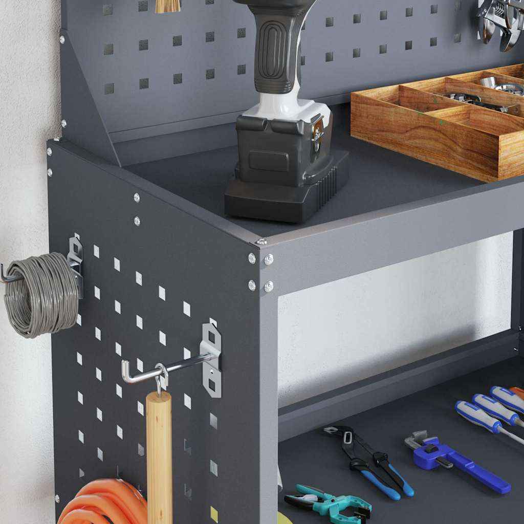 Cărucior pentru unelte cu raft Manual Antracit 65 x 35 x 111 cm