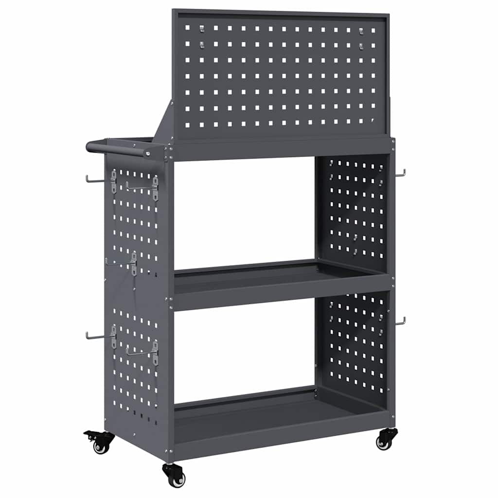Cărucior pentru unelte cu raft Antracit 65 x 35 x 111 cm