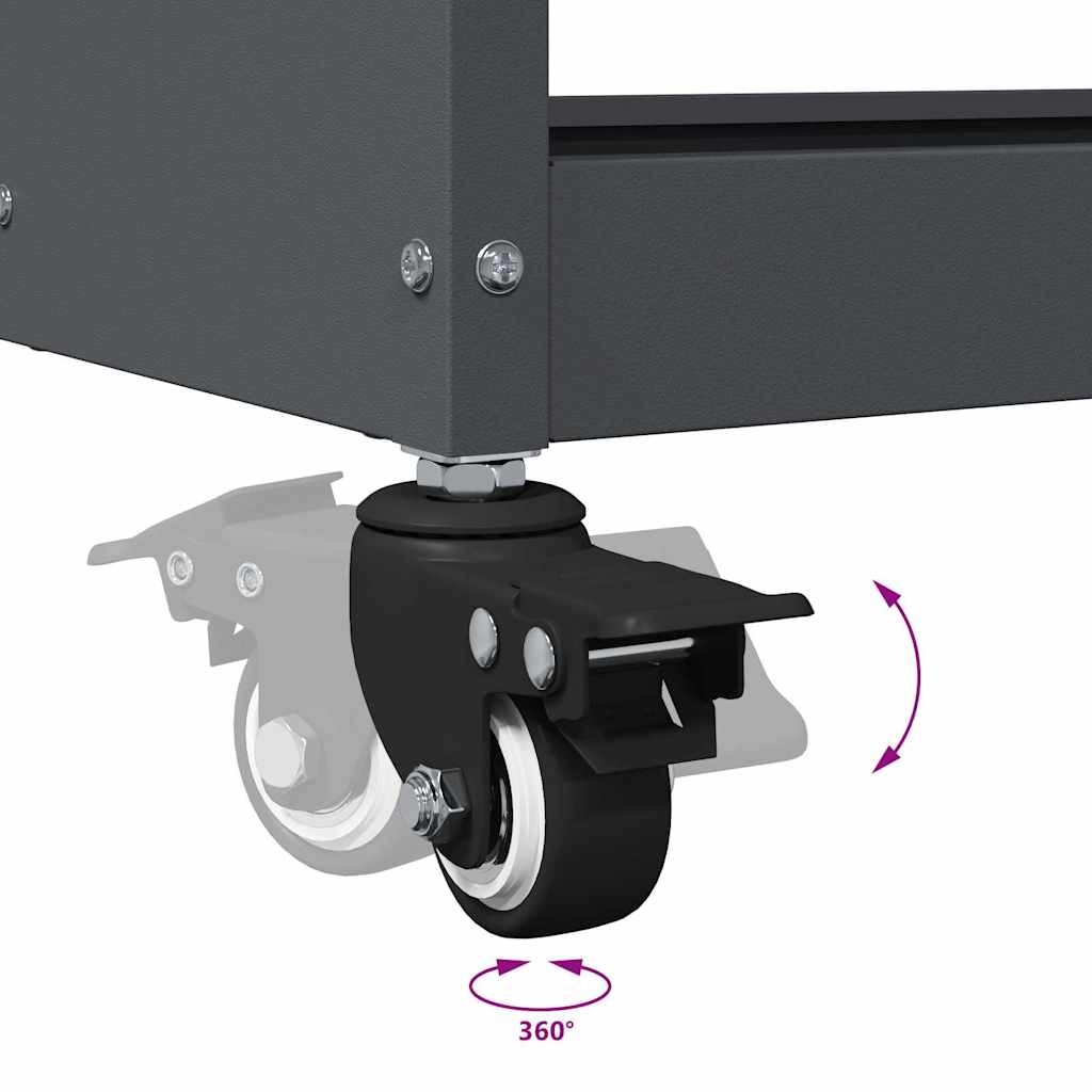 Cărucior pentru unelte cu raft Antracit 65 x 35 x 111 cm