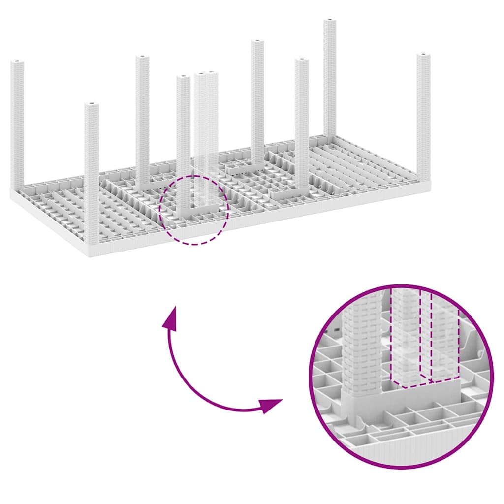 Set de masă pentru grădină 7 pcs Alb Polipropilenă