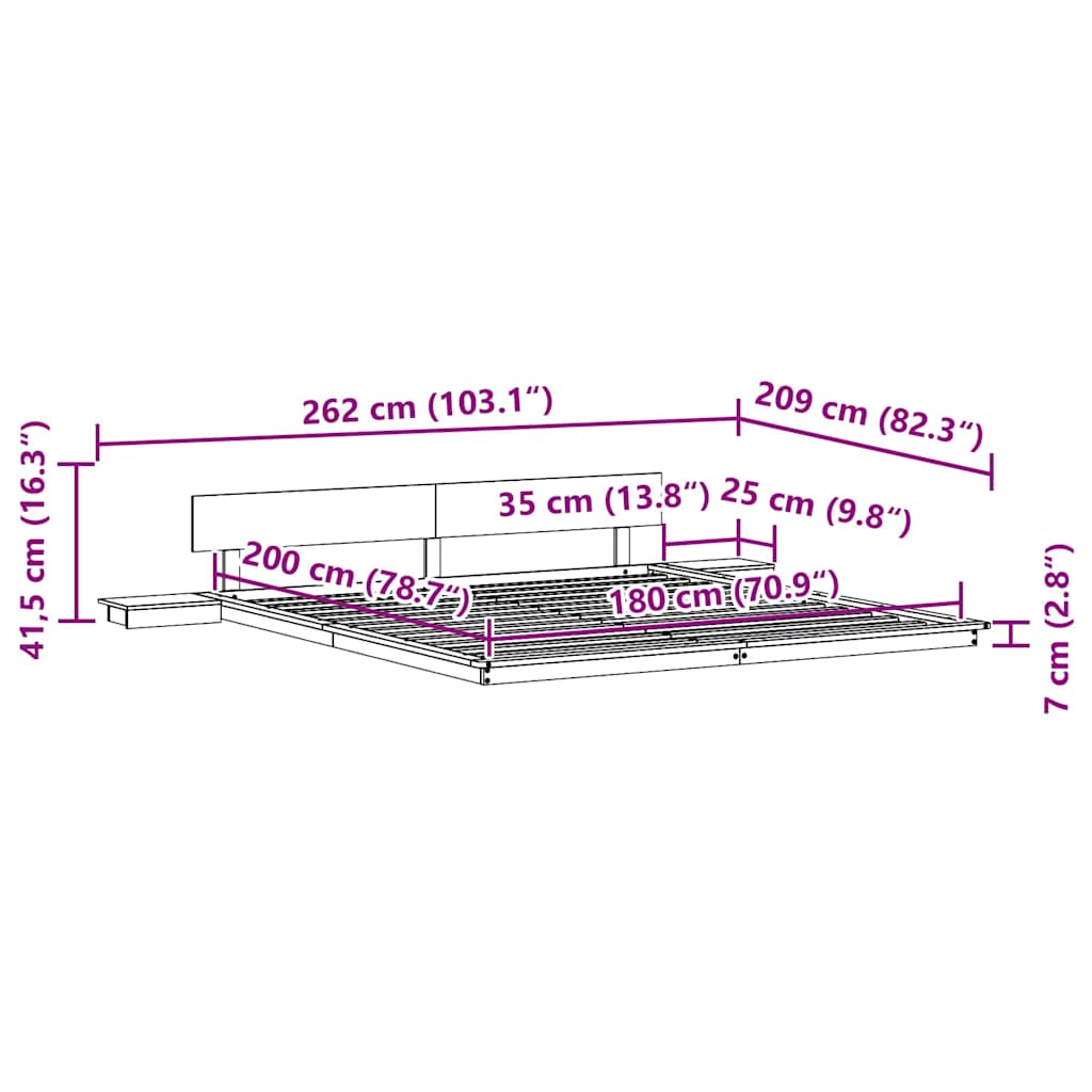 Cadru de pat Maro 180 x 200 cm lemn