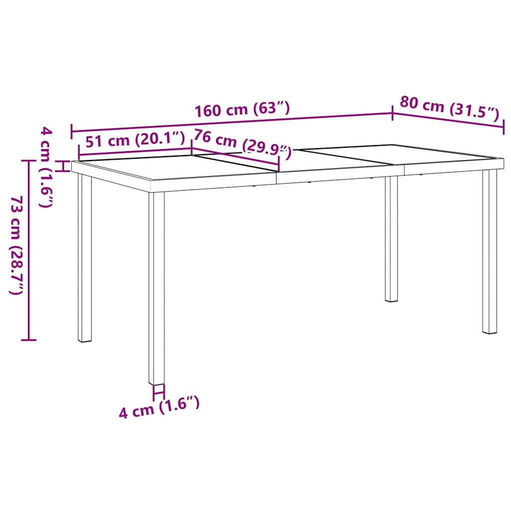 Set de masă pentru grădină 7 pcs Antracit