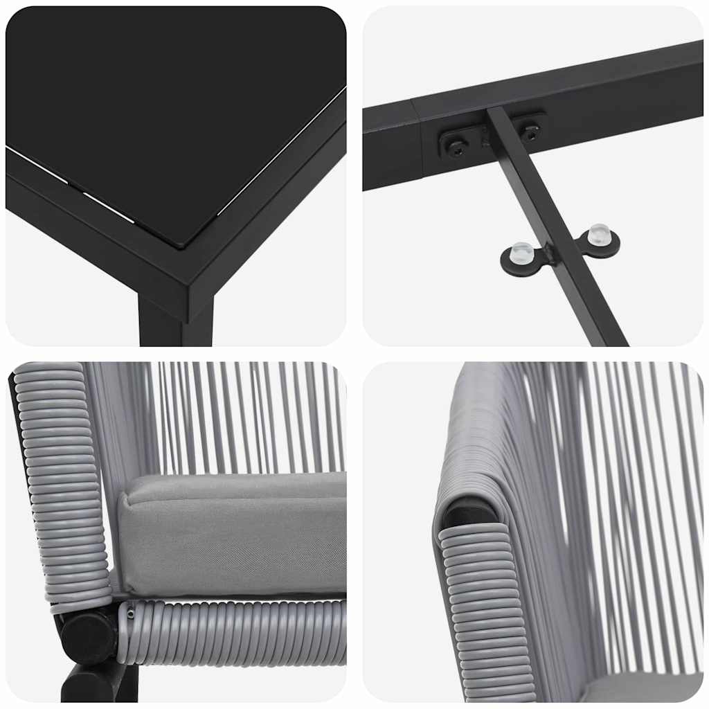 Set de masă pentru grădină 5 pcs Antracit