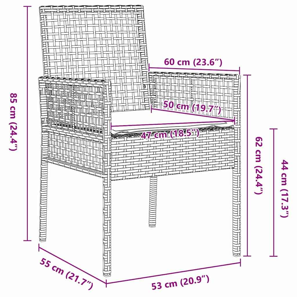 Set de masă pentru grădină cu pernă 5 pcs Bej poliratan