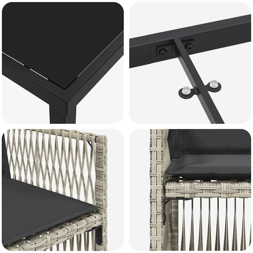 Set de masă pentru grădină 5 pcs Gri deschis