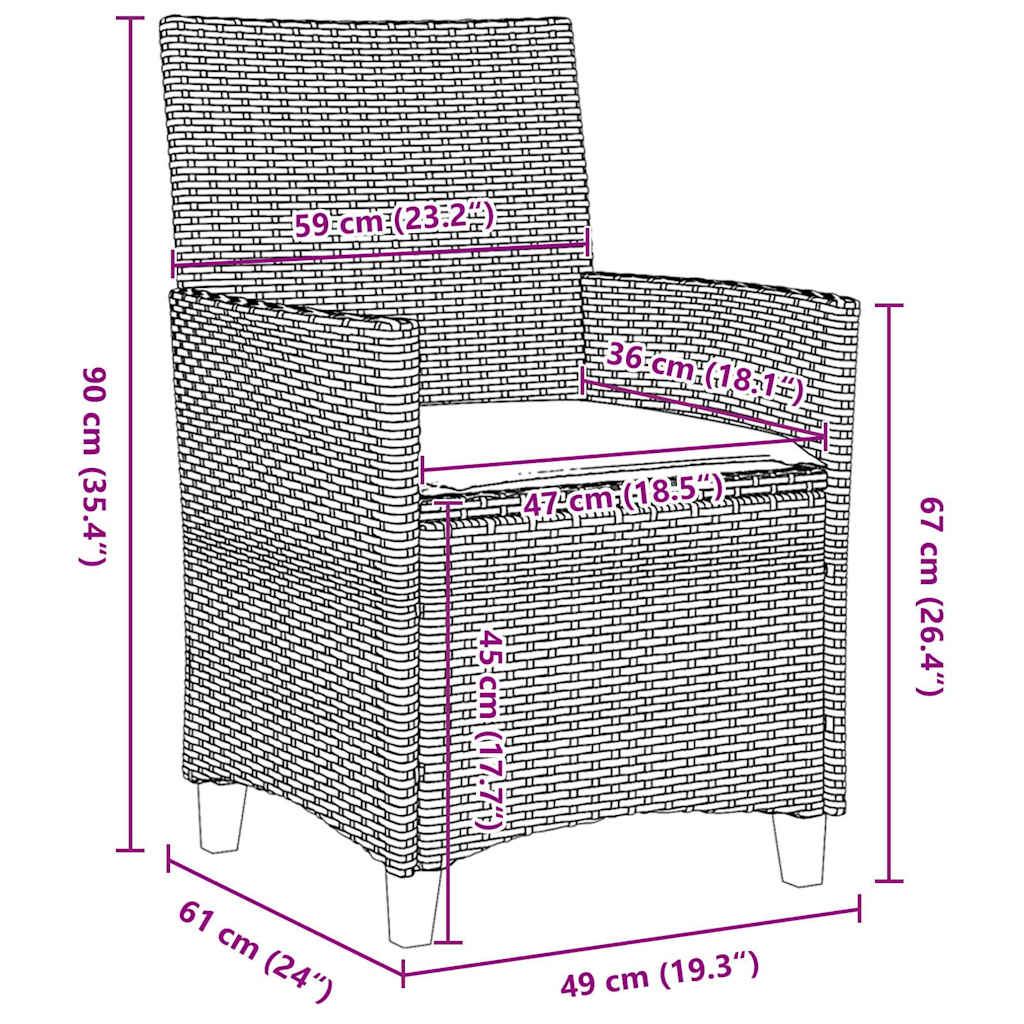 Set de masă pentru grădină 5 pcs Bej poliratan