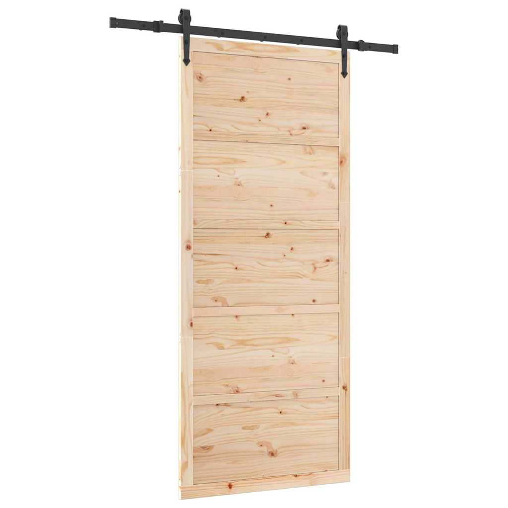 Ușă glisantă natural 80 x 208 cm Lemn de pin masiv