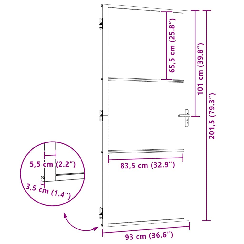 Ușă de interior Negru 93 x 201.5 cm