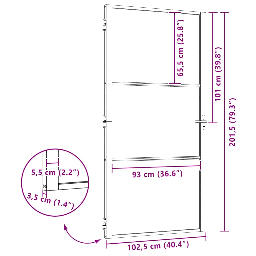 Ușă de interior Negru 102.5 x 201.5 cm