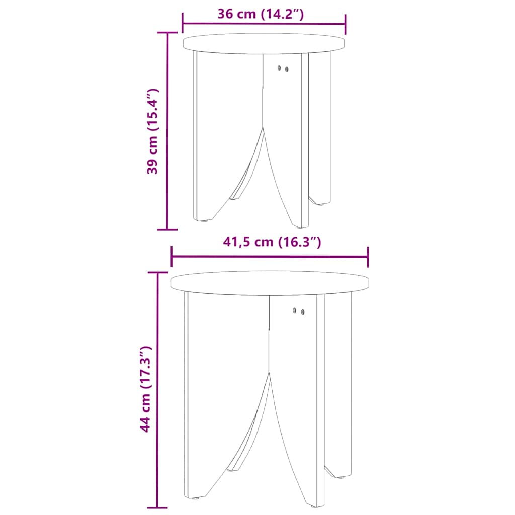 Masă de cafea 2 pcs Alb