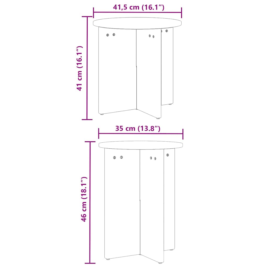 Masă de cafea 2 pcs Maroniu cerat