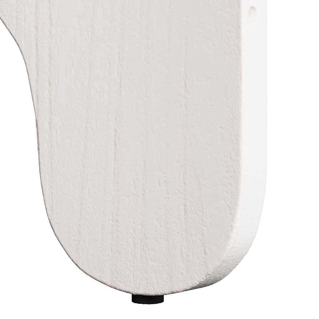 Masă de cafea 2 pcs Alb Lemn masiv de pin