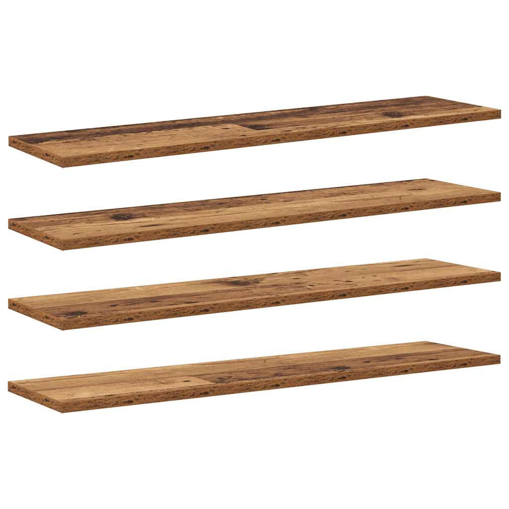 Raft pentru cărți 4 pcs Maro 80 x 20 x 1,5 cm Lemn compozit