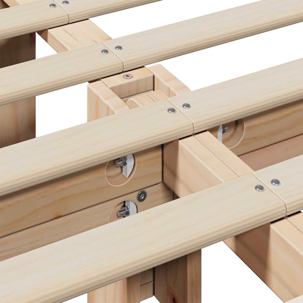 Cadru de pat Alb 200 x 200 cm Lemn de pin masiv