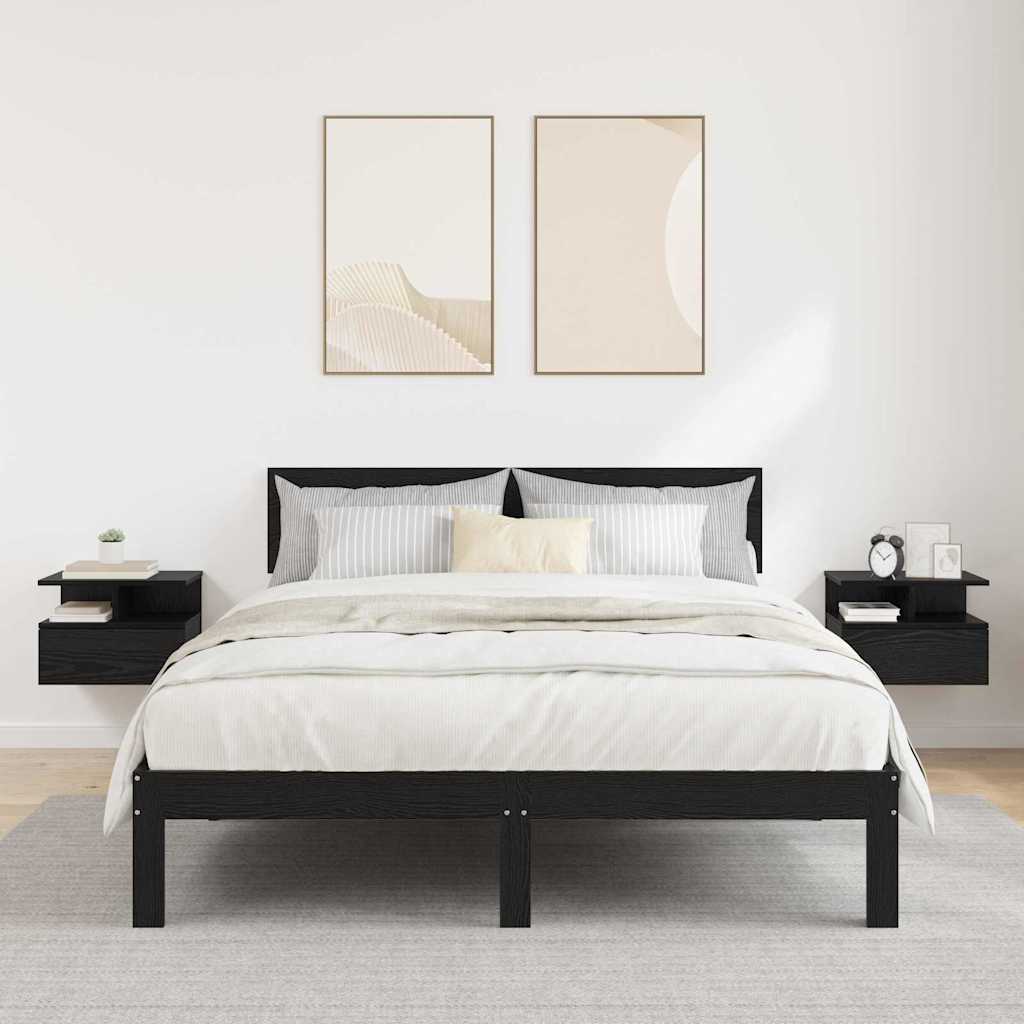 Noptieră Suspendată 2 pcs Stejar Negru 40 x 31 x 27 cm