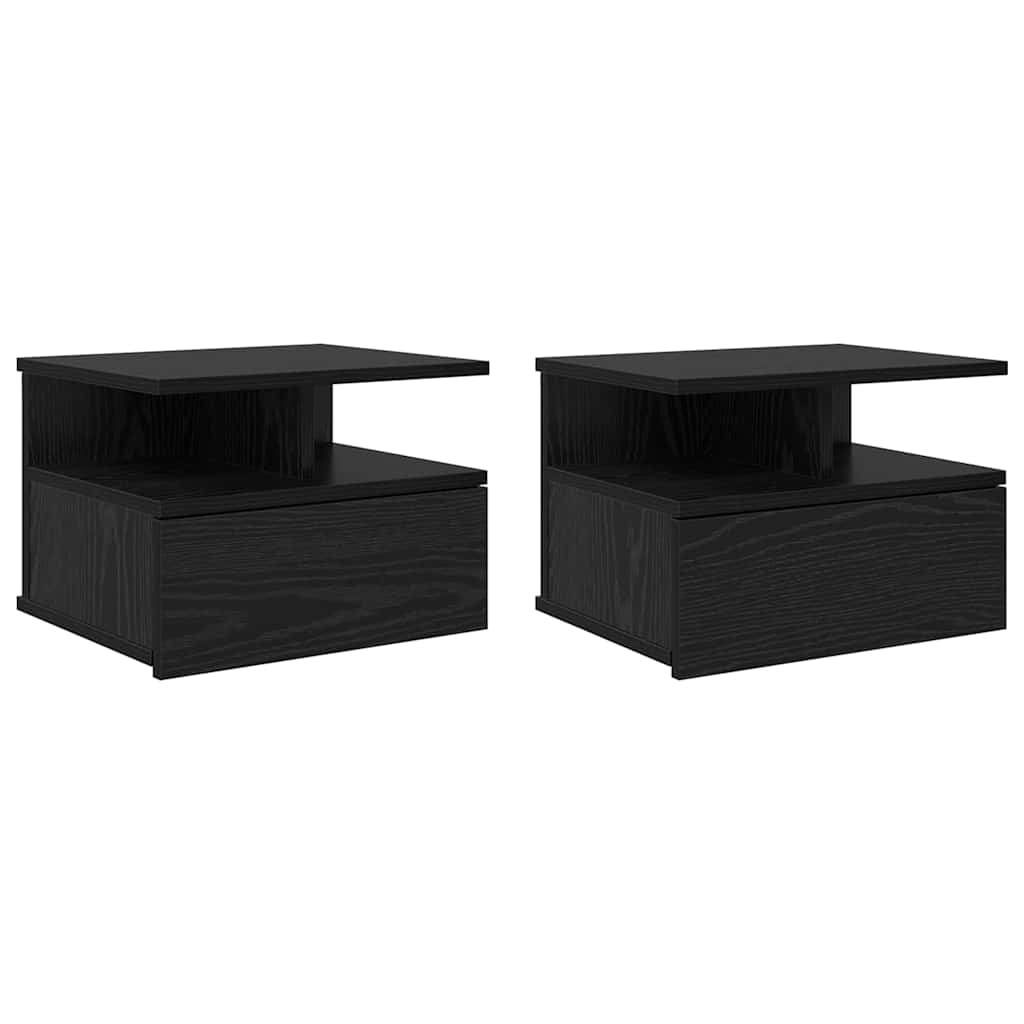 Noptieră Suspendată 2 pcs Stejar Negru 40 x 31 x 27 cm