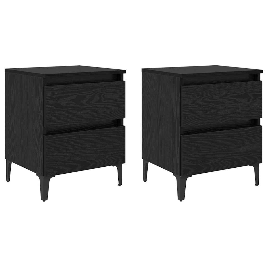Dulap de noapte 2 pcs Stejar negru 40 x 35 x 50 cm