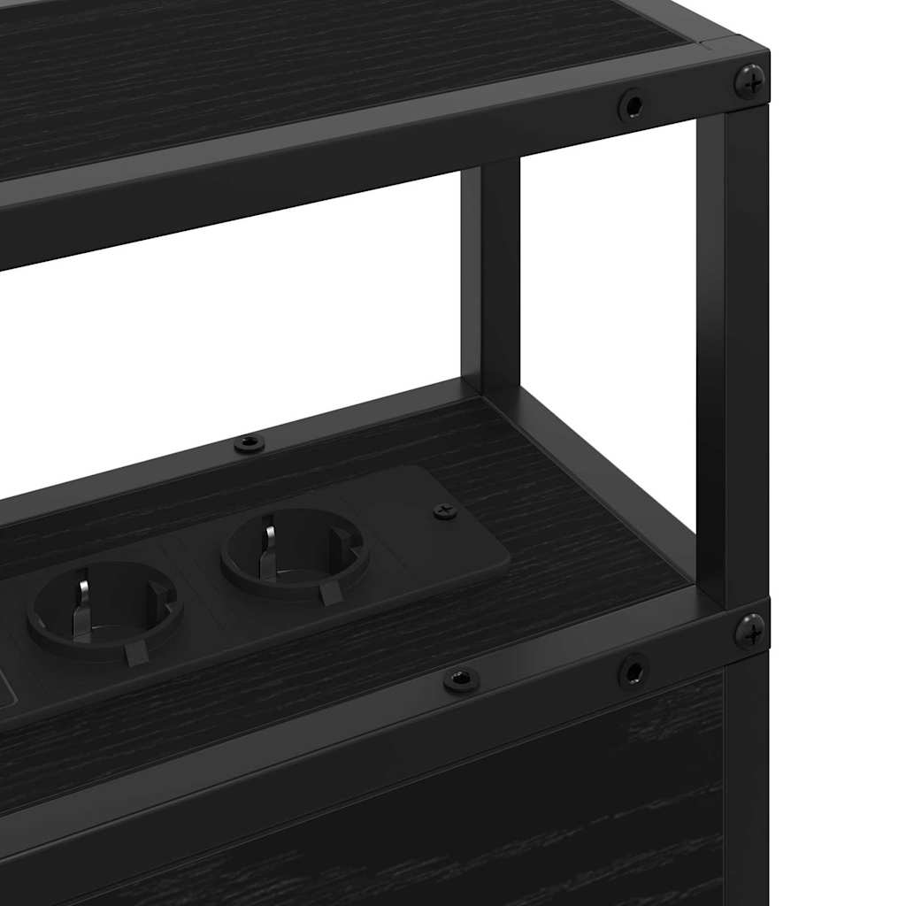 Tăblie de depozitare cu raft Stejar negru 90 cm Lemn compozit