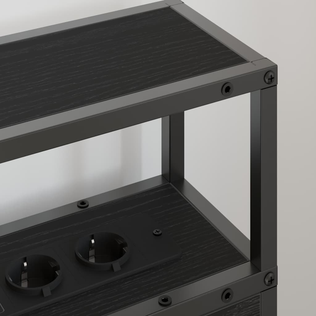 Tăblie de depozitare cu raft Stejar negru 90 cm Lemn compozit