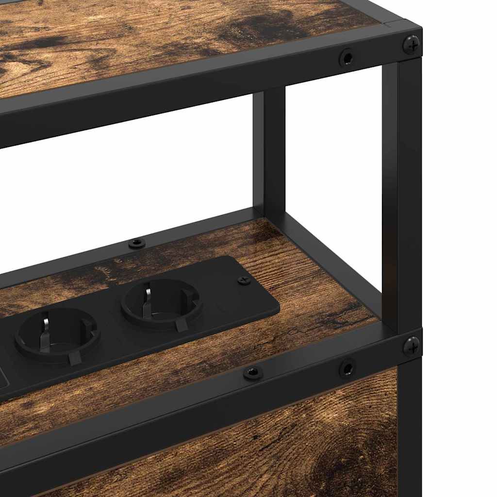 Tăblie de depozitare cu raft Stejar afumat 90 cm Lemn compozit