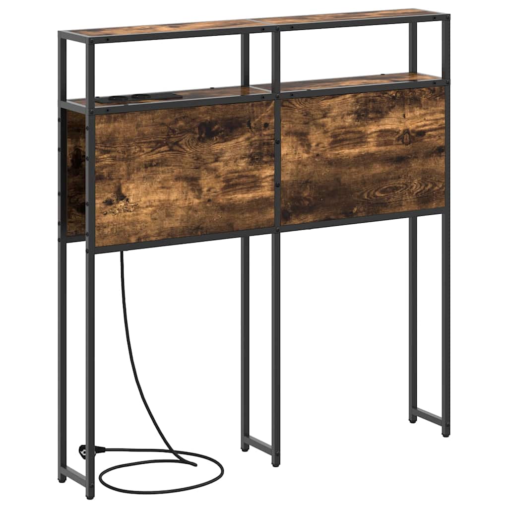 Tăblie de depozitare cu raft Stejar afumat 90 cm Lemn compozit