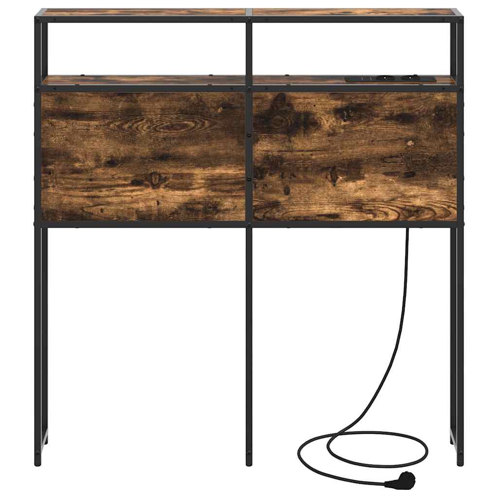 Tăblie de depozitare cu raft Stejar afumat 90 cm Lemn compozit