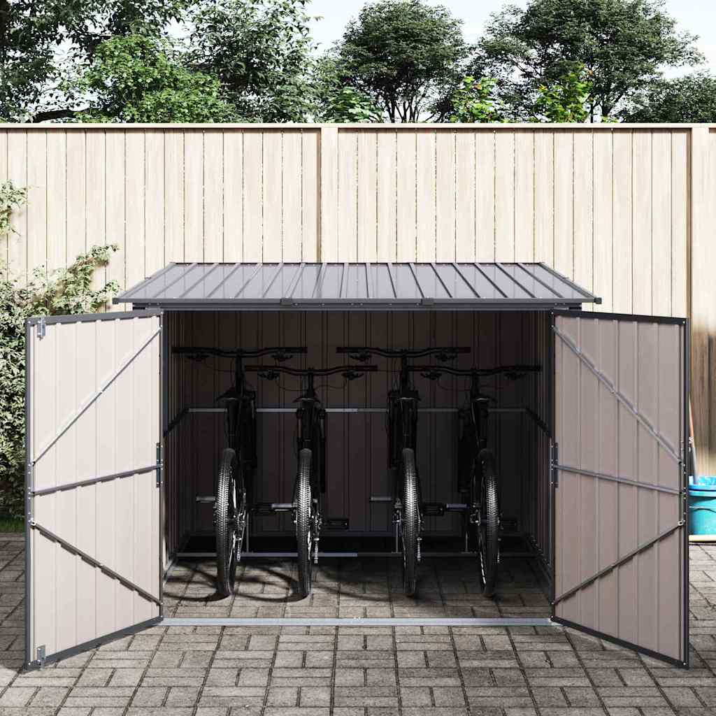 Shed pentru biciclete 3 pcs Antracit 215 x 206 x 157 cm Metal