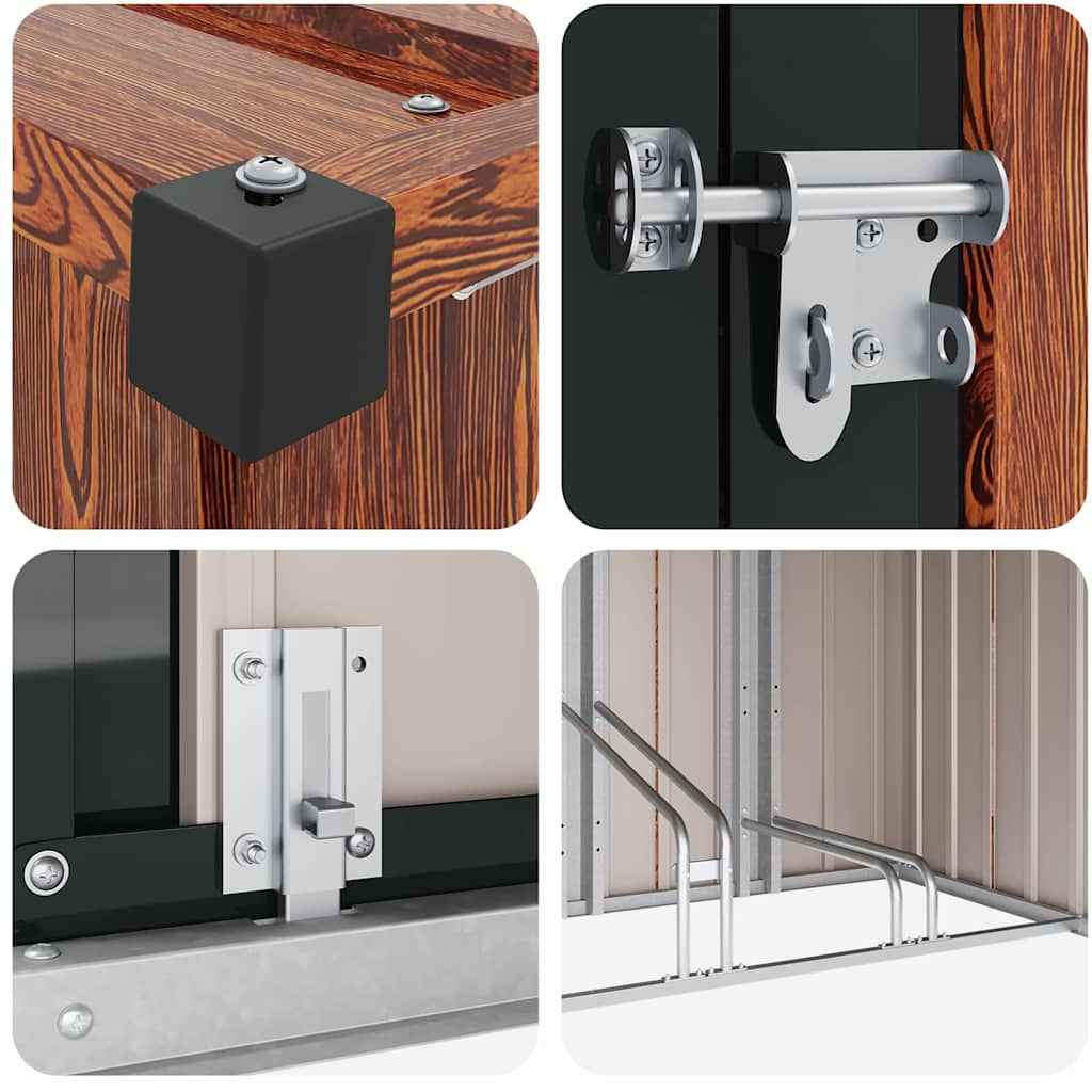 Shed pentru biciclete 3 pcs Maro 215 x 206 x 157 cm Metal