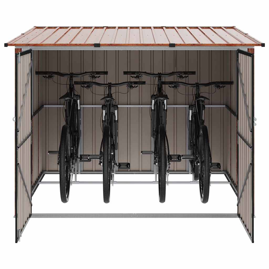 Shed pentru biciclete 3 pcs Maro 215 x 206 x 157 cm Metal