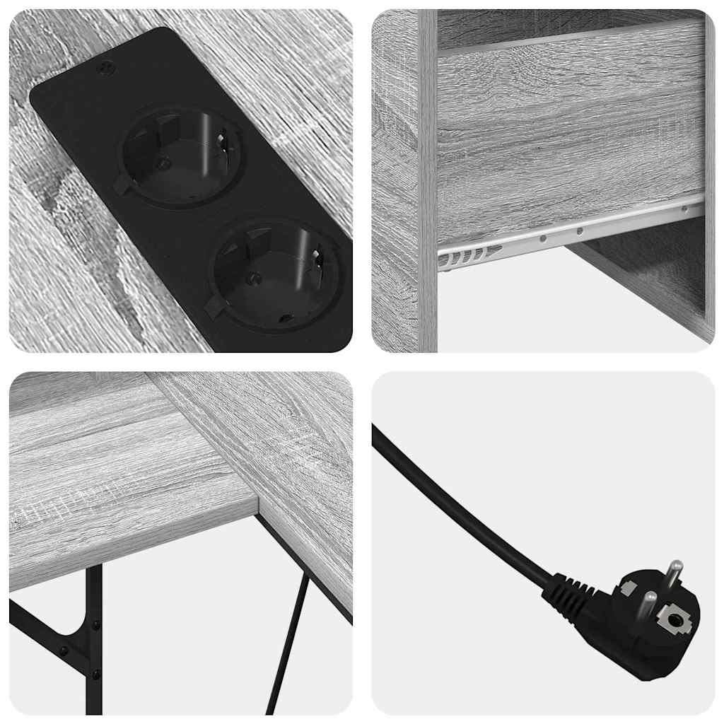 Birou cu sertar Gri Sonoma 182 x 101 x 87,5 cm Lemn compozit