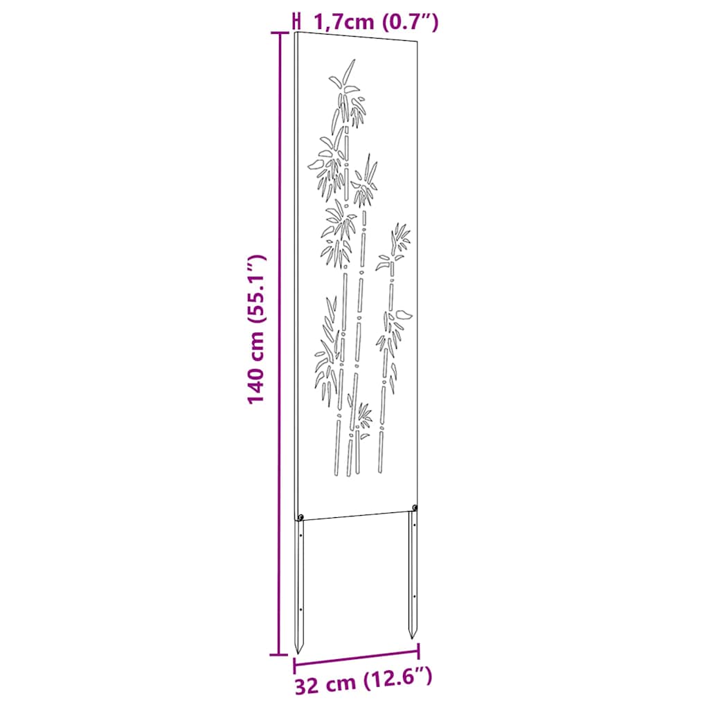 Ecran de intimitate pentru grădină Floral Alb 32 x 140 cm