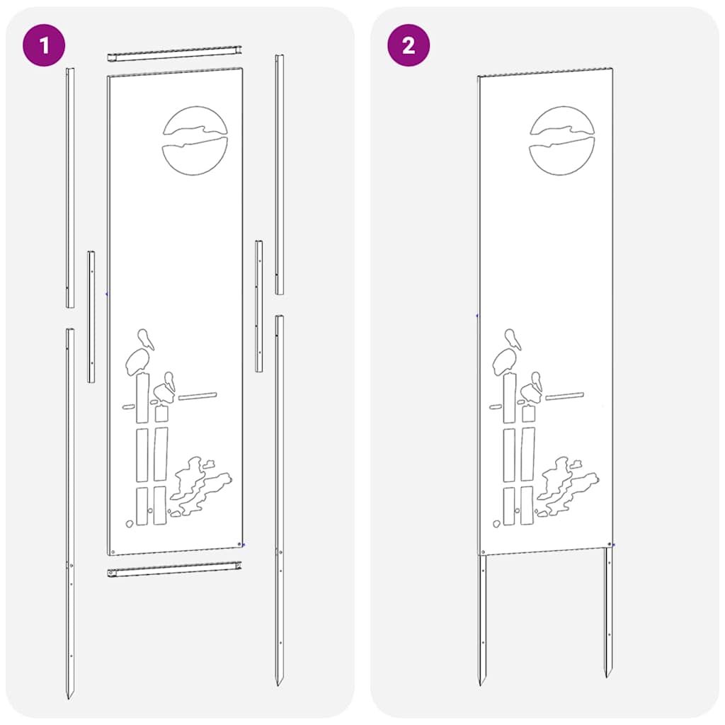Ecran de intimitate pentru grădină Traforaj Ruginit 32 x 140 cm