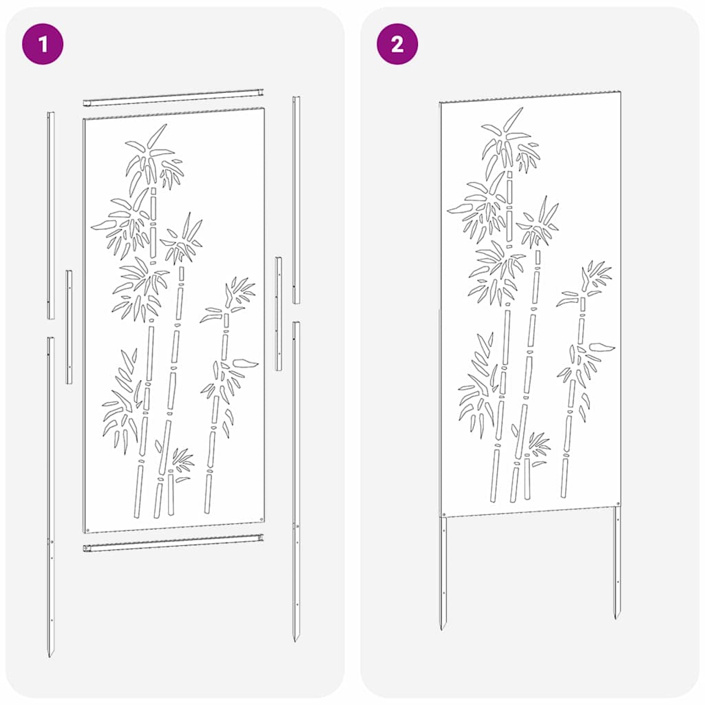 Ecran de intimitate pentru grădină Floral Negru 50 x 140 cm