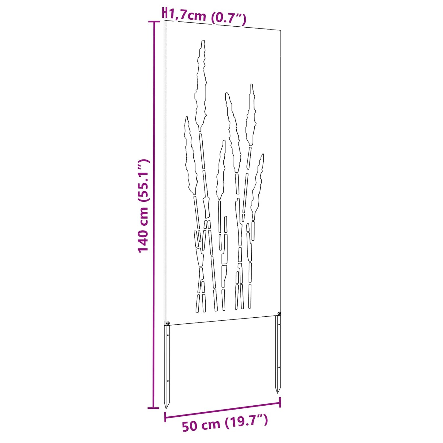 Ecran de intimitate pentru grădină Floral Negru 50 x 140 cm
