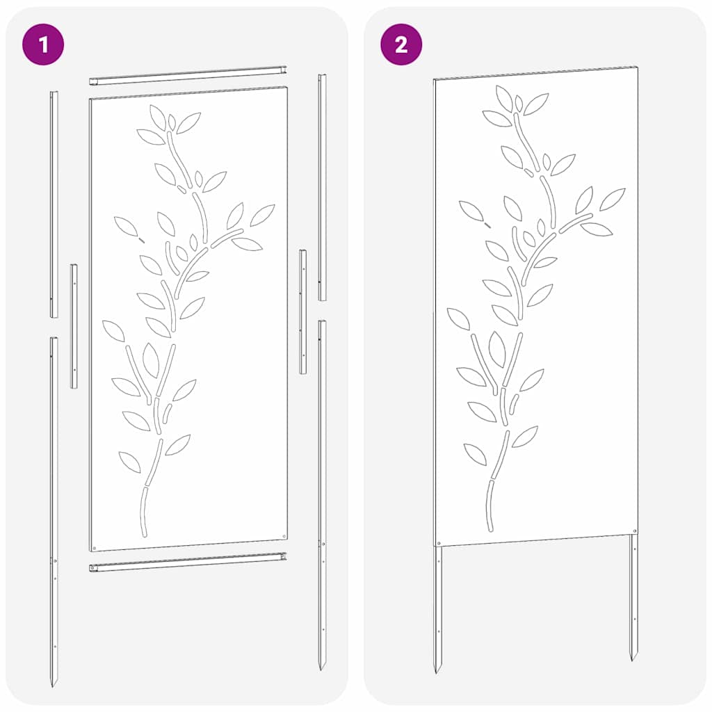 Ecran de intimitate pentru grădină Floral Negru 50 x 140 cm