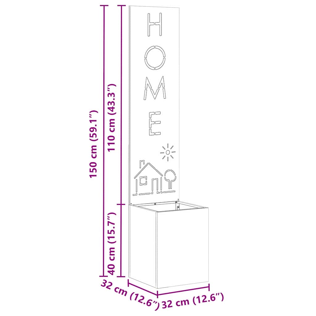 Ecran de intimitate pentru grădină Olivengrønn 32 x 32 x 150 cm