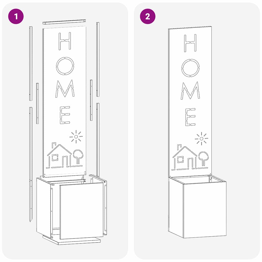 Ecran de intimitate pentru grădină Argintiu 32 x 32 x 150 cm