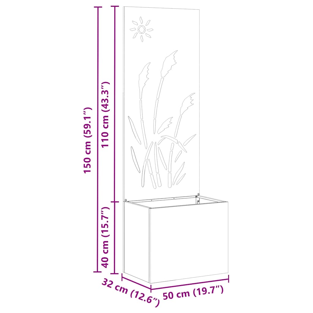 Ecran de intimitate pentru grădină Traforaj Negru 50 x 140 cm