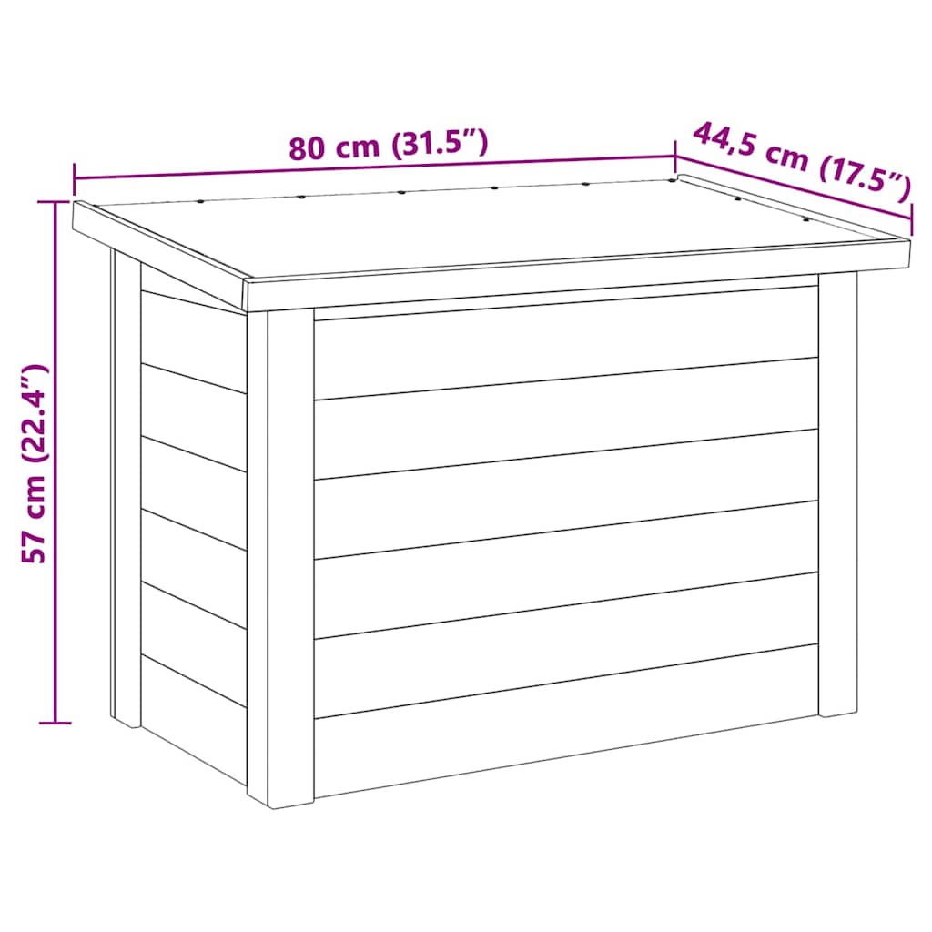 Cutie de depozitare cu depozitare natural 80 x 44,5 x 57,5 cm