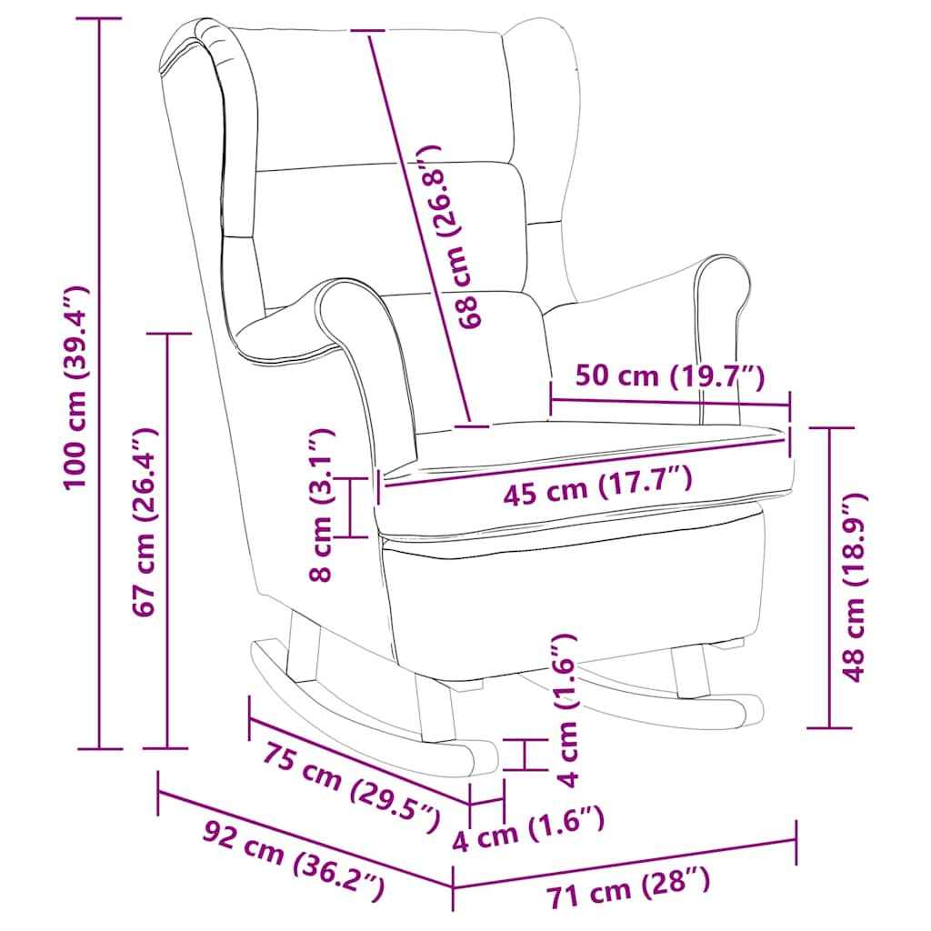 Scaun balansoar 71 x 92 x 100 cm Plywood din 100% poliester