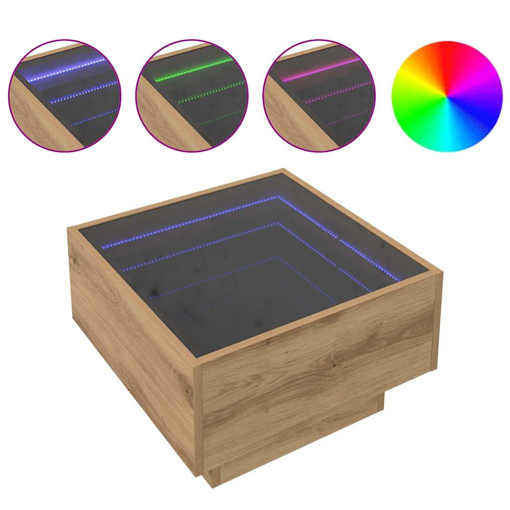 Masă de cafea stejar artizanal 50 x 50 x 30 cm Lemn compozit