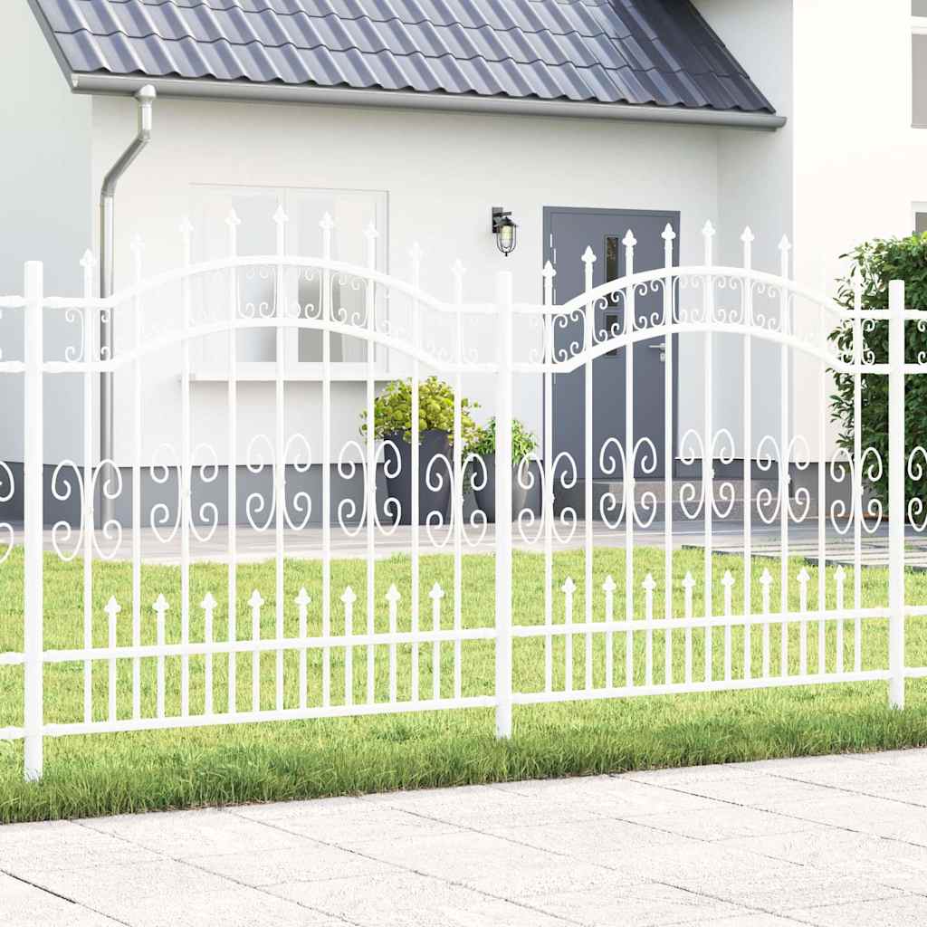 Gard de Grădină Alb 240 x 166 cm Oțel vopsit în pulbere