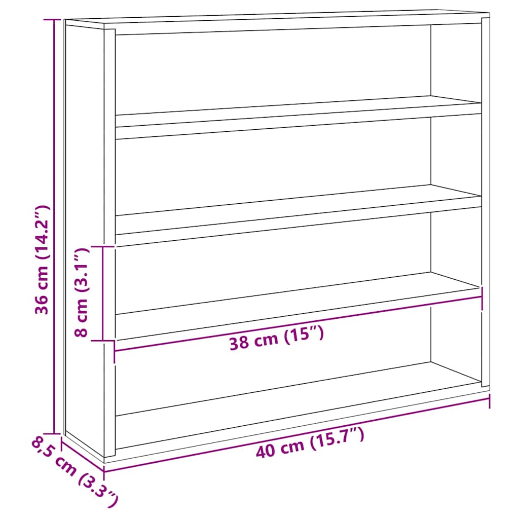 Dulap de afișare pe perete Bej 40 x 8,5 x 37 cm Lemn compozit