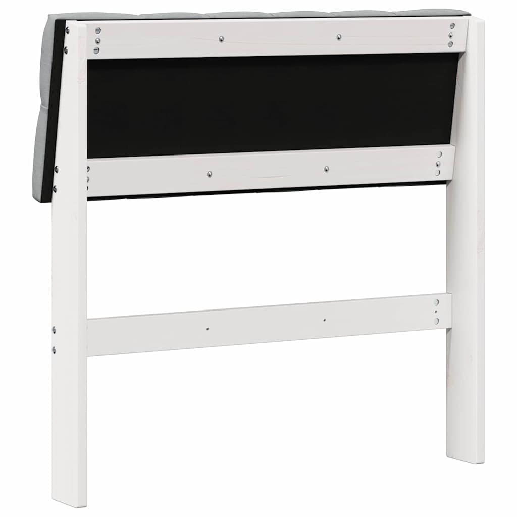 Tăblie tapițată Gri deschis 75 cm Lemn de pin masiv